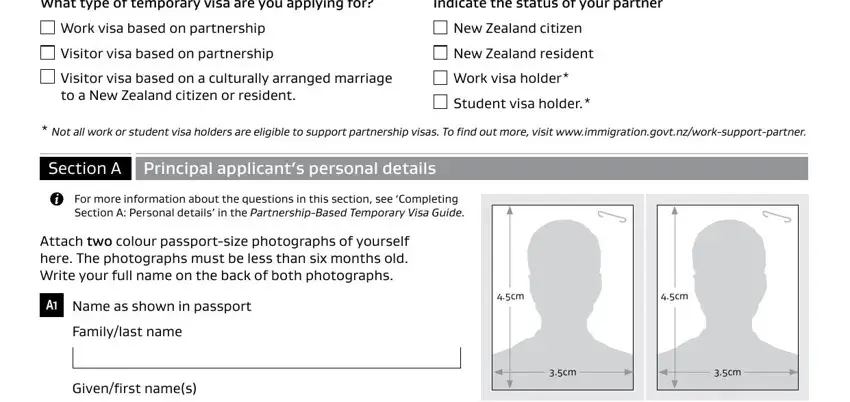 How to fill out partnership work visa nz form step 3