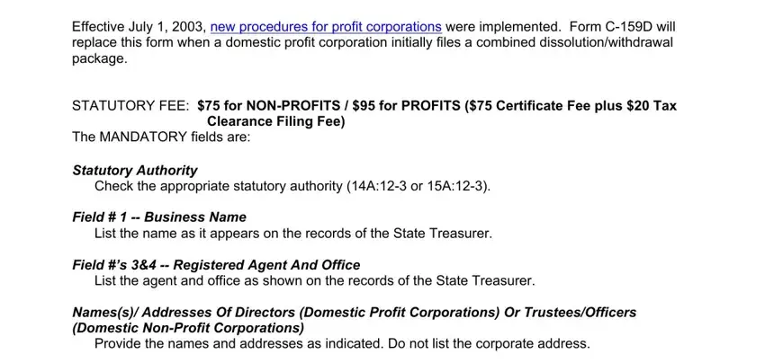 Completing section 1 in dissolution without meeting shareholders