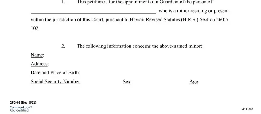 Ways to fill in family court hawaii forms portion 2