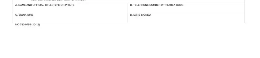 Stage # 3 for completing Form Mo 780 0795