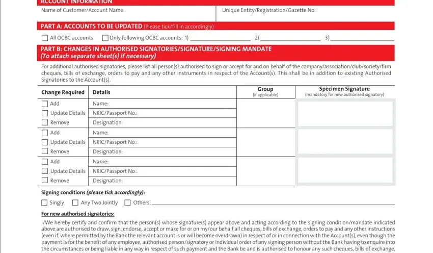 The way to complete ocbc change of address form corporate stage 1