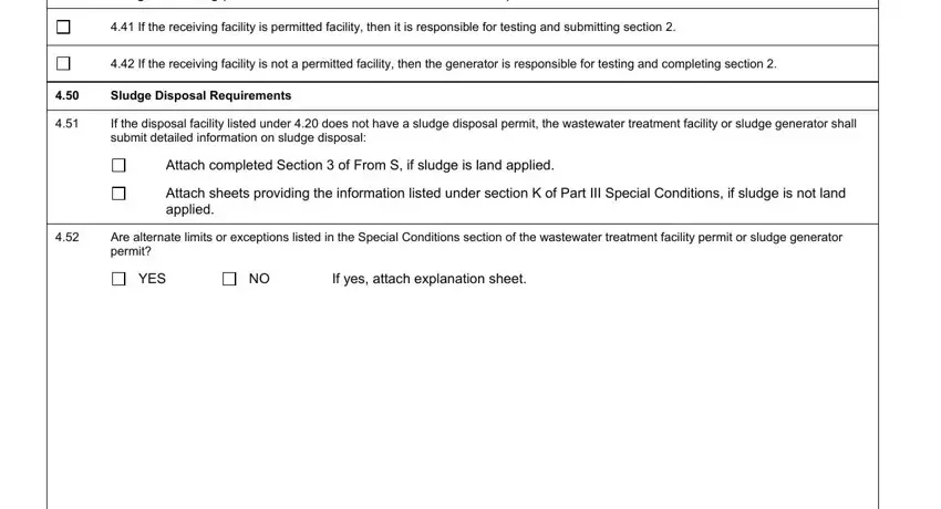 Sludge Disposal Requirements, YES, and Sludge Monitoring Per Subsection J inside Form Mo 780 1635