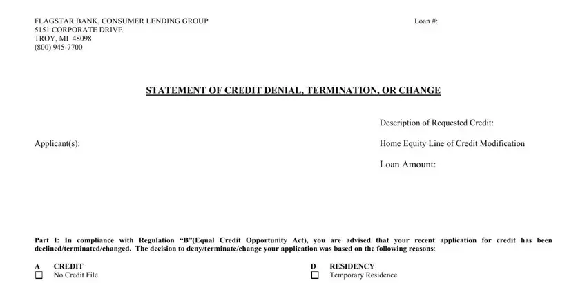 credit denials conclusion process described (step 1)