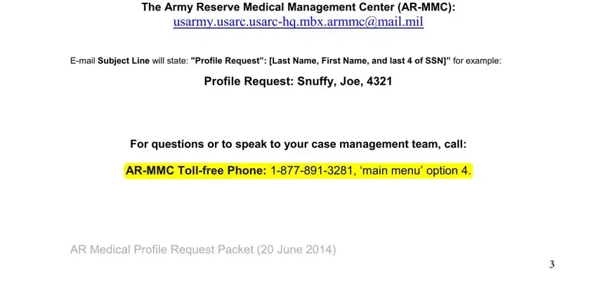 AR Medical Profile Request Packet, Email Subject Line will state, and The Army Reserve Medical inside army reserve request