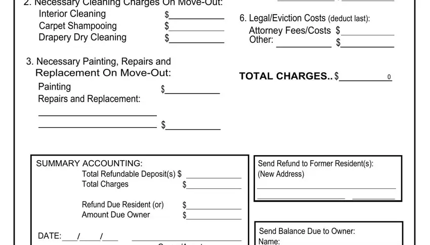 Filling out section 2 of deposit statement template