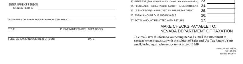 TITLE, PENALTY LINE x    INTEREST See, and PHONE NUMBER WITH AREA CODE inside sales and use tax nevada