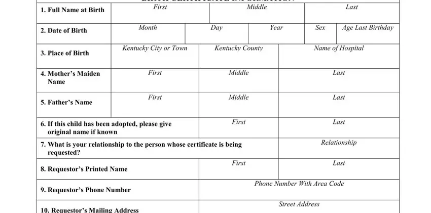 Kentucky Birth Certificate Application Pdf PDF Form FormsPal