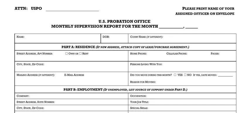 Form Monthly Report Probation ≡ Fill Out Printable PDF Forms Online