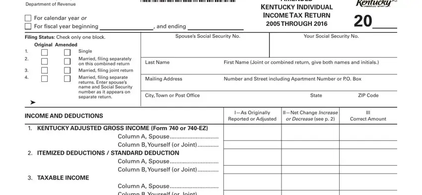 Find out how to fill in 740ext kentucky step 1
