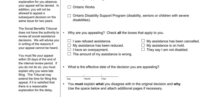 The way to fill out printable odsp application form portion 3