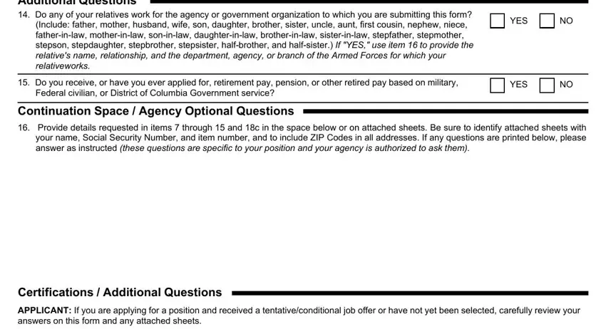 Part no. 4 of completing form employment have template