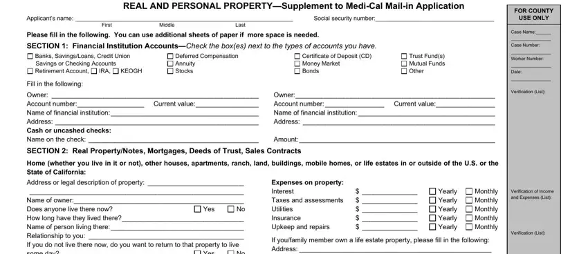 what is mc322 property supplemental form writing process shown (part 1)
