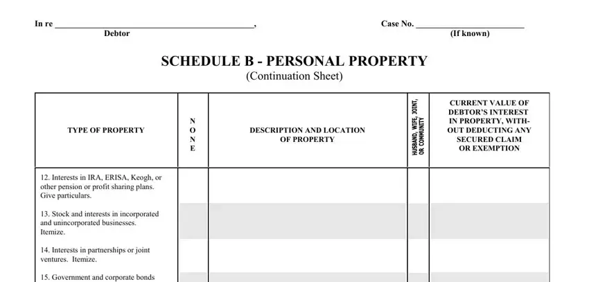 Filling out section 4 of 6b itemize form