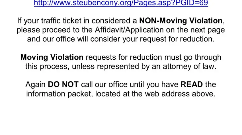 Filling out part 1 in Steuben County Driver Diversion Program Form