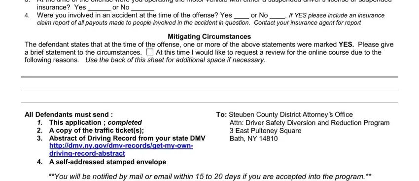 Steuben County Driver Diversion Program Form writing process described (part 3)