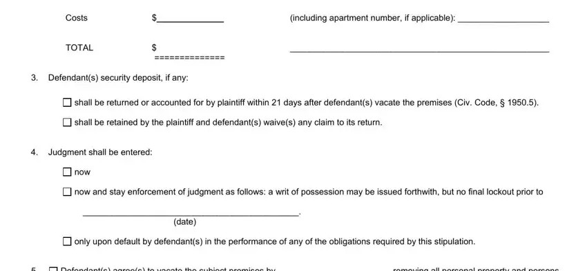 Part # 2 for filling in los angeles superior court forms unlawful detainer