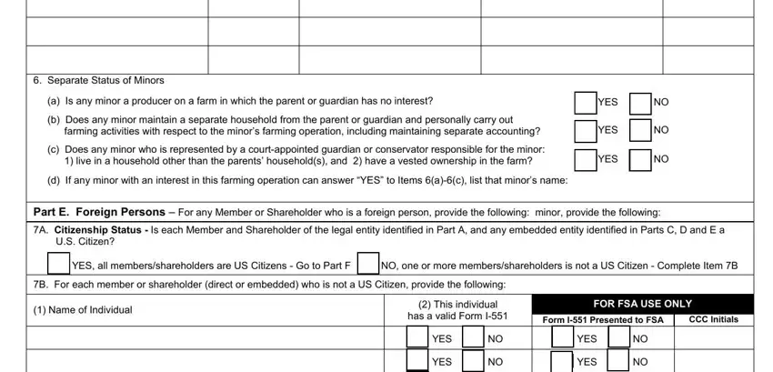 Part # 5 in completing usda form information