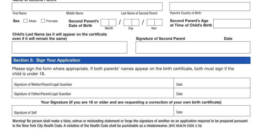 Sex, Parents Country of Birth, and Signature of MotherParentLegal of new york correcting birth certificate