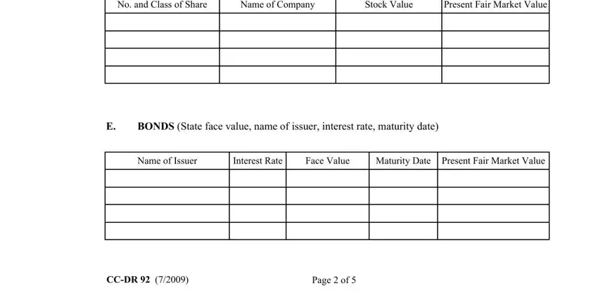 Stock Value, E BONDS State face value name of, and Name of Issuer in fiduciary report
