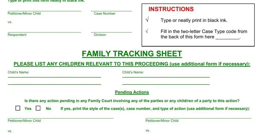Stage # 1 of submitting family tracking sheet st louis county