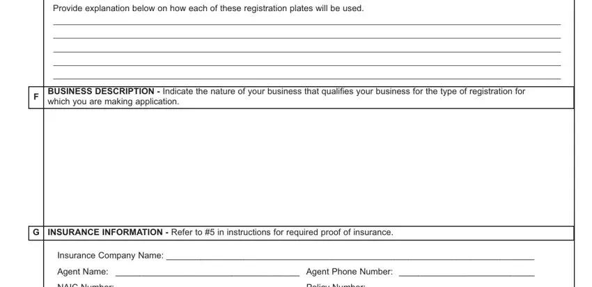 Agent Name  Agent Phone Number, Provide explanation below on how, and BUSINESS DESCRIPTION  Indicate the in mv 359 application