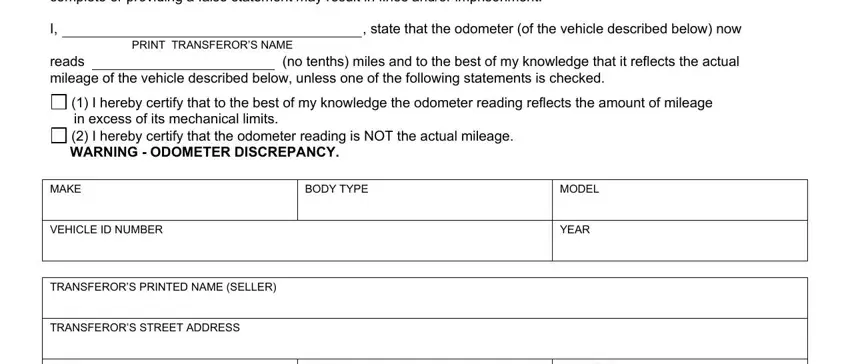 Step no. 1 for completing ohio vehicle inspection checklist