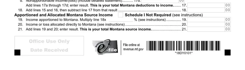 How one can fill in montana pr 1 step 3