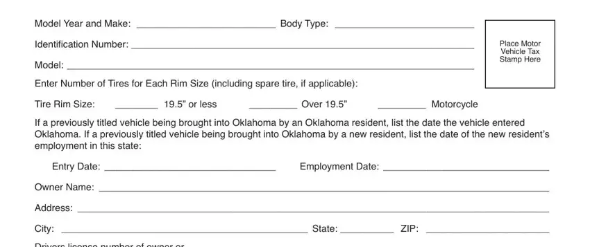 Step # 1 for filling out oklahoma title application 2019