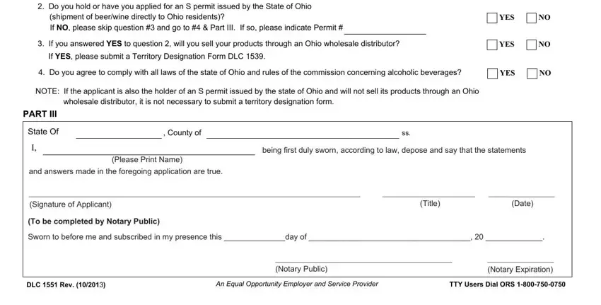 Part # 2 of filling in ohio application mixed