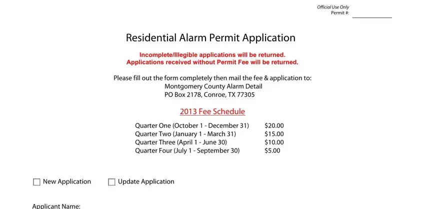 Best ways to fill in montgomery county alarm permit renewal step 1