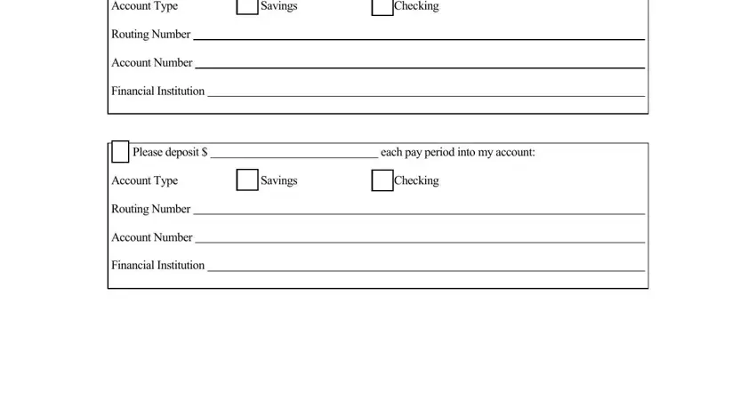 Stage # 2 of submitting how to change a direct deposit for the postal service