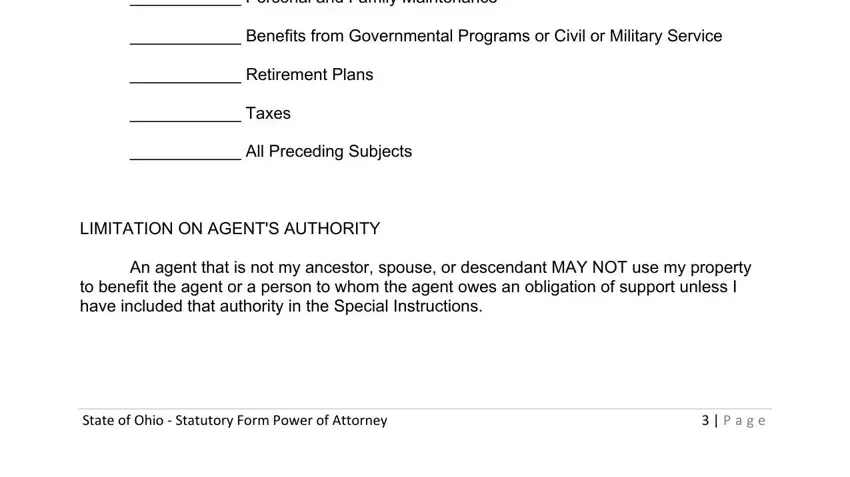 How you can fill out state of ohio power of attorney form part 4