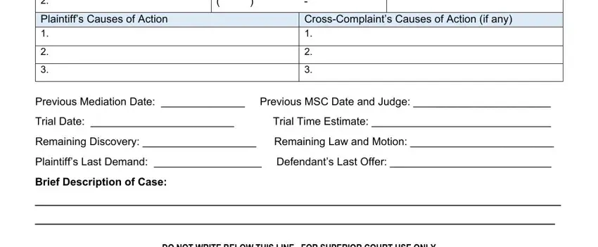 Filling in segment 2 in settlement conference program intake form