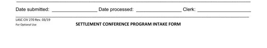 Step number 3 in completing settlement conference program intake form