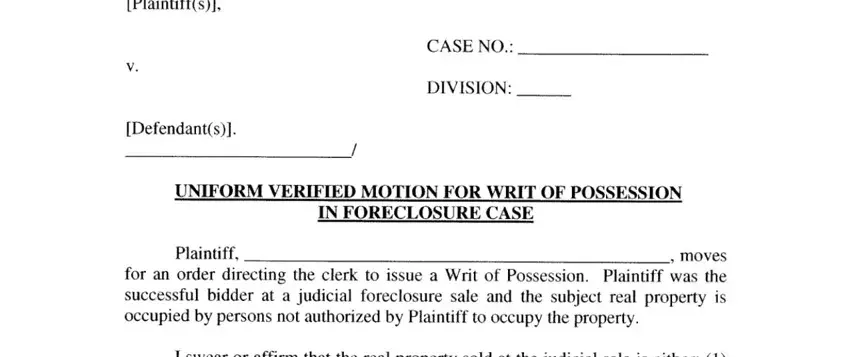 florida motion foreclosure form conclusion process described (step 1)