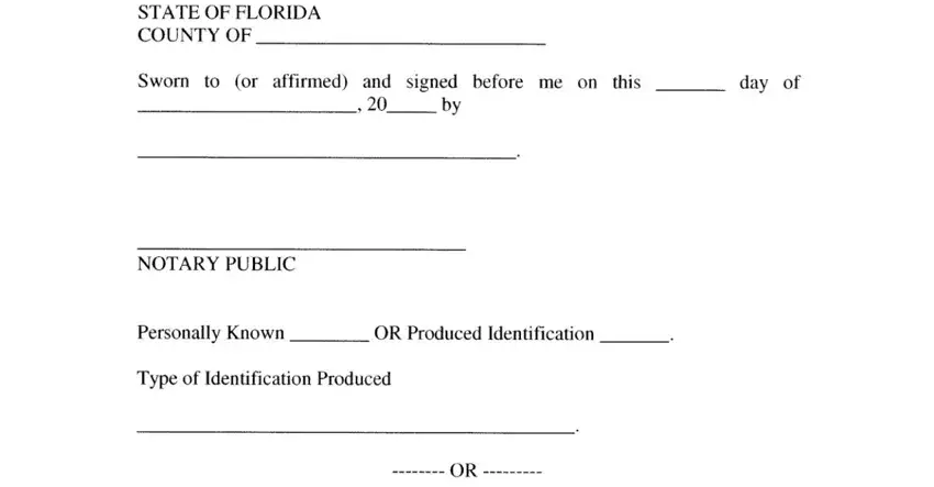 Filling out segment 3 of florida motion foreclosure form