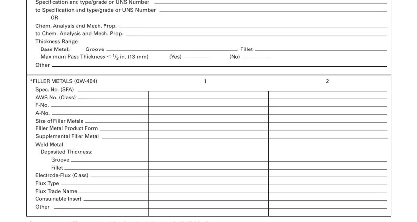 Filling in section 2 of format wps specification