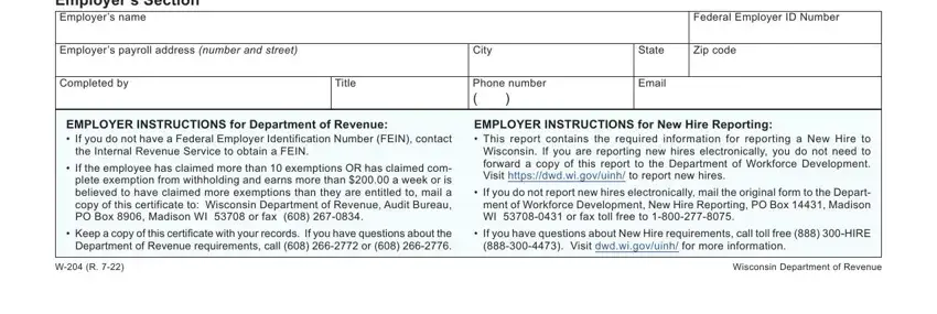 Employers payroll address number, Title, and Federal Employer ID Number of wi 4