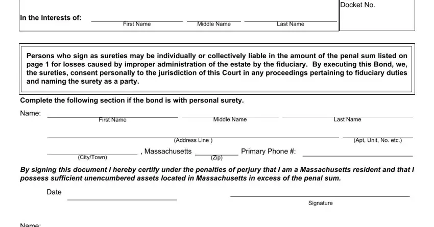 Middle Name, In the Interests of, and Zip of how to fill out form mpc 801 commonwealth of massachusetts