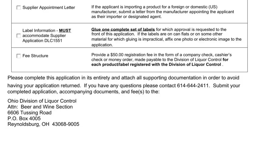 for which approval is requested to, Please complete this application, and If the applicant is importing a inside dlc 1511