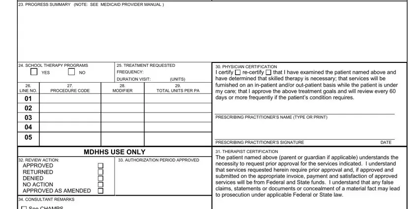 Ways to fill in michigan physical therapy prior authorization portion 2