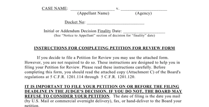 Ways to fill out merit systems petition review part 1