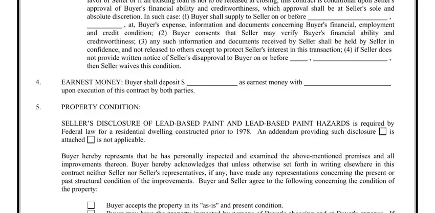 Stage no. 5 of filling out ms real estate contract