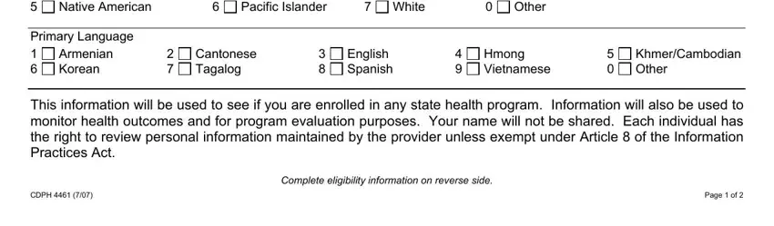 Part number 3 in completing Form Cdph 4461