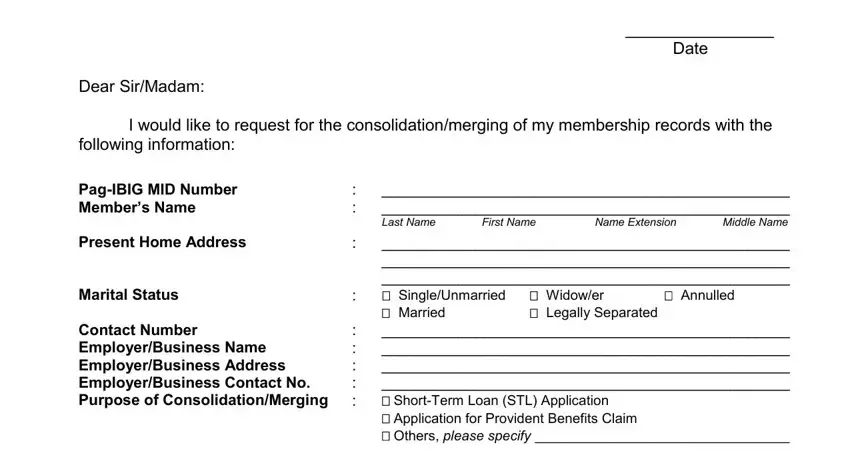 Step no. 1 of submitting pag ibig merging form