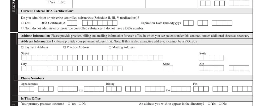 Filling out segment 4 in multiplan practitioner application form