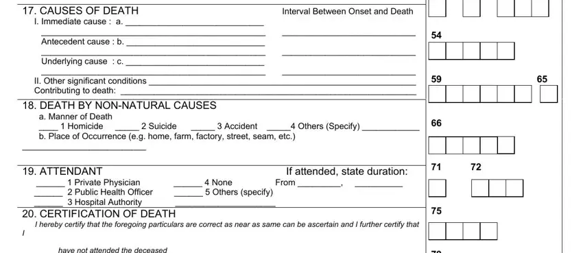 Completing segment 2 of death certificate form download