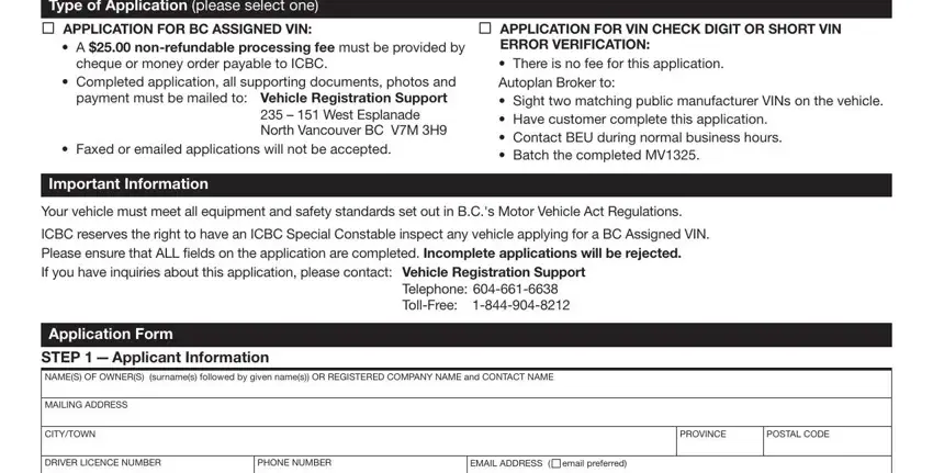 Completing segment 1 of icbc statutory declaration form