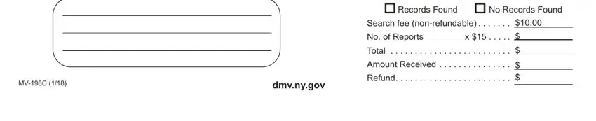 Stage number 3 in filling out ny dmv form mv 198c