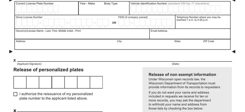 Completing section 2 of wisconsin form mv2428